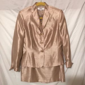 Gold blazer and skirt suit set